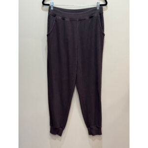 Aerie Brown Waffle Knit Joggers M Relaxed Drawstring